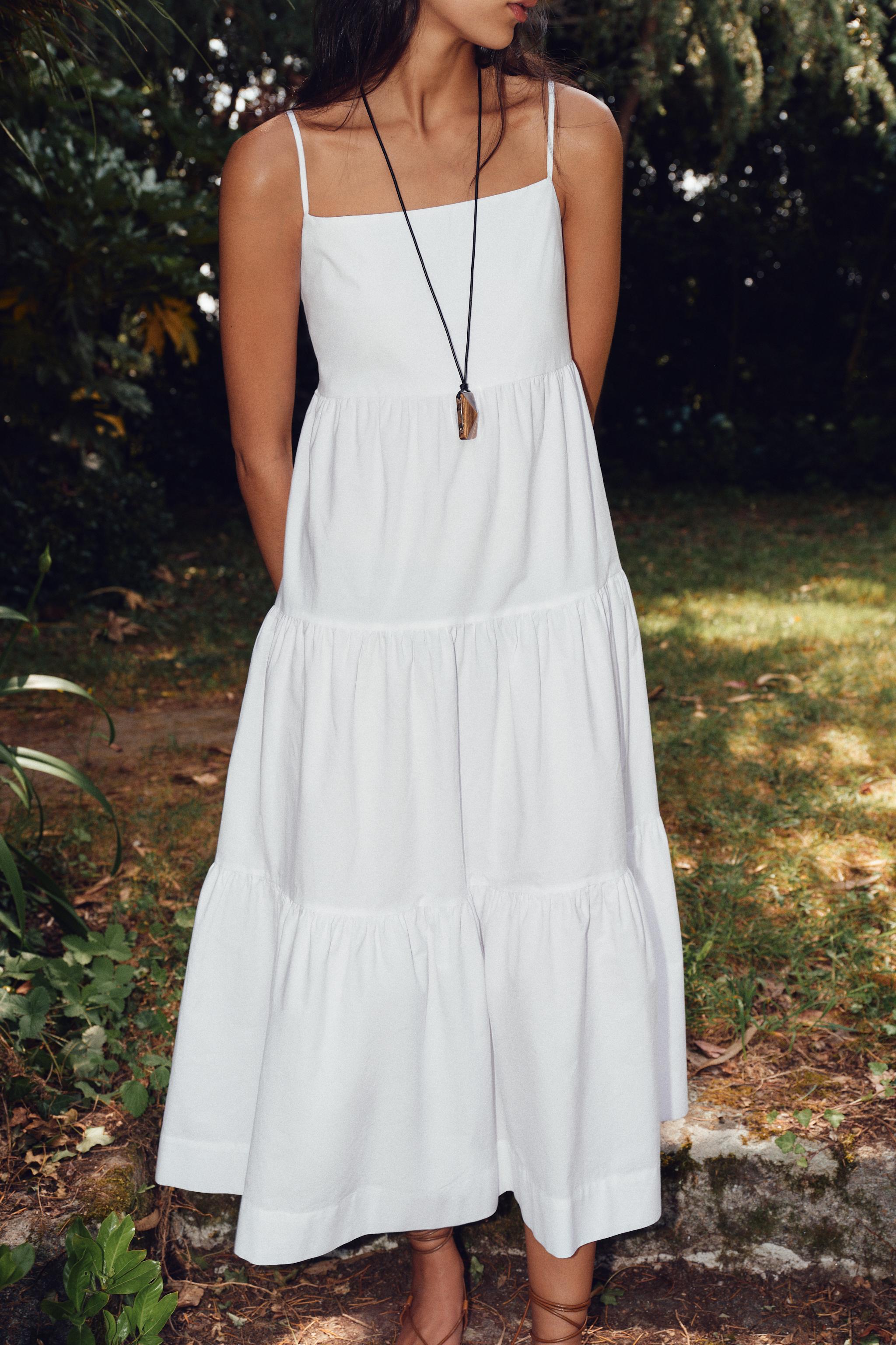 POPLIN PANEL MIDI DRESS